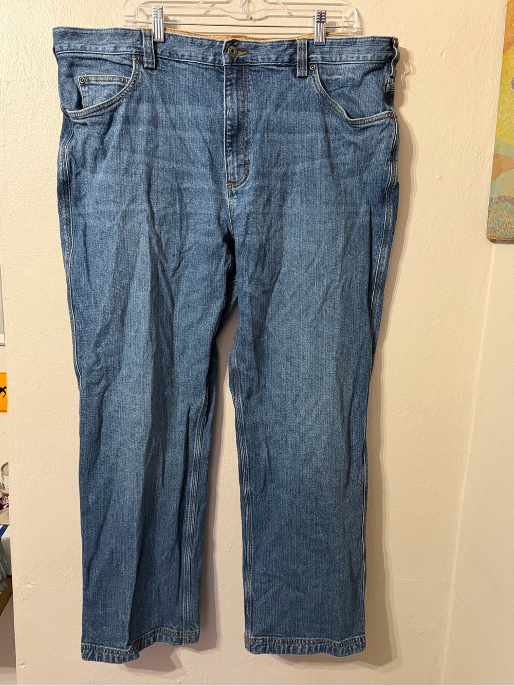 Duluth Trading Co Jeans Mens 42x30 Blue Flex Ballroom Relaxed Fit Work Denim